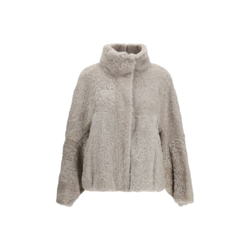Brunello Cucinelli Women High-Neck Shearling Jacket